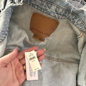 American Eagle oversized distressed jean jacket